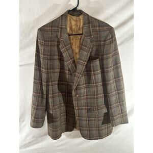 Vintage Christian Dior Monsieur Plaid Tweed Blazer Sport Coat Mens 42R